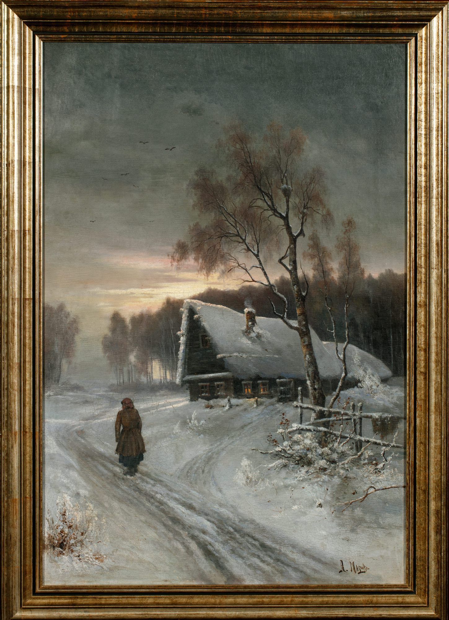Прощание с избой. Чердынь 18 век зима живопись. Художник Маслов его картины.