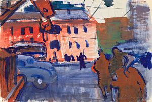 Алексеев Адольф Евгеньевич (1934-2000). 
Садовое кольцо. Переход. 1958.