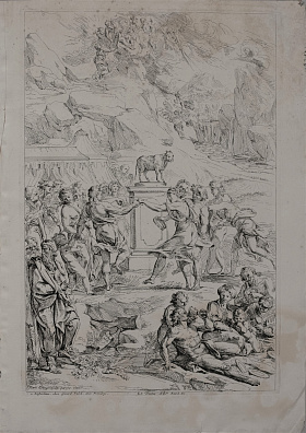 Франц Эртингер (Franz Ertinger) (1640-1710).Поклонение золотому тельцу. Конец XVII века.