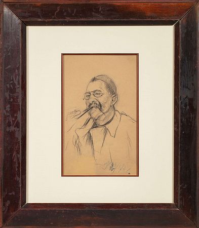 Иогансон Борис Владимирович (1893-1973). Портрет мужчины с трубкой. 1940.