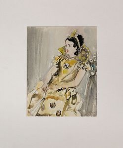 Софронова Антонина Федоровна (1892-1966). Портрет актрисы Надежды Баженовой в театральном костюме. Серия "Бывшие актрисы". 1940.