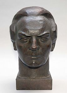 Скульптурный мужской портрет. СССР, скульптор - Д.А. Поляков, 1974 г.