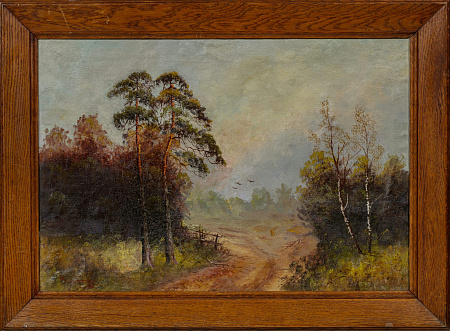 Дюкоммун. (Ducommun). Россия. Пейзаж с соснами. Конец XIX века.