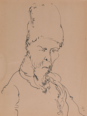 Софронова Антонина Федоровна (1892-1966). 
Портрет старика. 1926.