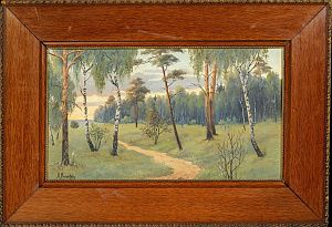 Мамонов Н. (XIX - ХХ). Лесной пейзаж. Начало ХХ века.