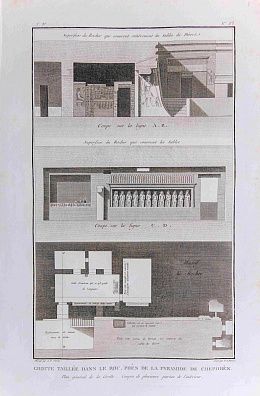 М. А. Бенуа (M. A. Benoist) (XVIII - XIX век). Скальная гробница близ пирамиды Хефрена. Около 1799.