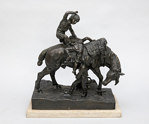 Скульптура "Трое мальчиков залезают на коня". Франция, автор модели - Arthur Jacques Leduc, ХХ век.