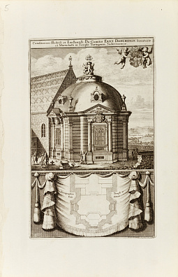 Ян ван ден Авеелен (ок.1650 -1727).Граф Эрик Дальберг у церкви Тюринга в Седерманланде. Из альбома Э.Дальберга "Швеция древняя и современная". Конец XVII - начало XVIII века.