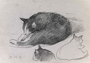 Вишняков Олег Николаевич (1935-2012). 
Спящая кошка. 2008.