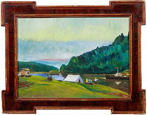 Неизвестный художник. Россия. Палатки. 1940-е -1950-е.