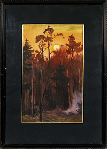 Андрияка Сергей Николаевич (род. 1958).
Вечерний лес. 1986.