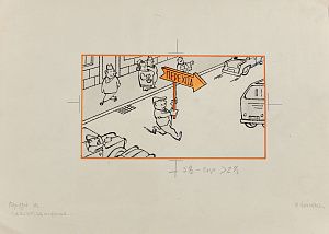 Вайсборд Самуил Маркович (1918-1992). Переход.Иллюстрация для журнала "Крокодил". 1970.