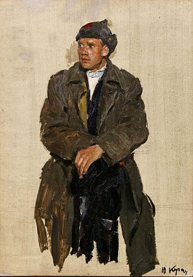 Кугач Юрий Петрович (1917-2013). Сидящий красноармеец. 1960.