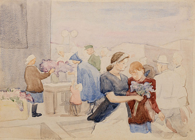 Эйгес Ольга Вячеславовна (1910-1996). Цветочный рынок. 1960-е.