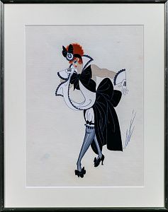 Эрте (Тыртов) Роман Петрович (1892-1990). Плакальщица. Костюм для представления "Zizi je t'aime" в театре Казино де Пари. 1971.