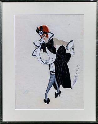 Эрте (Тыртов) Роман Петрович (1892-1990). Плакальщица. Костюм для представления "Zizi je t'aime" в театре Казино де Пари. 1971.
