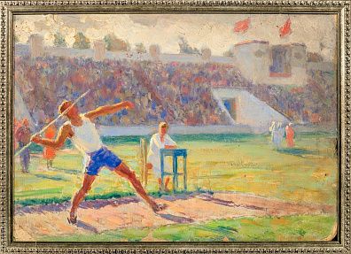 Неизвестный художник. Россия. На стадионе. 1930-е.