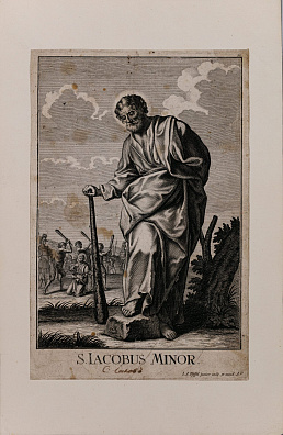 Иоганн Андреас Пфеффель младший (Pfeffel Johann Andreas the Younger) (1715-1768).
Святой Апостол Иаков. Середина XVIII века.