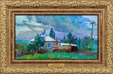 Глущенко Николай Петрович (1901-1977).Пейзаж с домом. 1950.