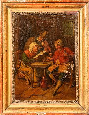 Неизвестный художник. Западная Европа.В кабаке. XIX век.