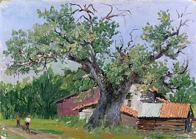 Ниаури Сергей Васильевич(1914- 2000).
 Пейзаж со старым дубом. 1950-е.
