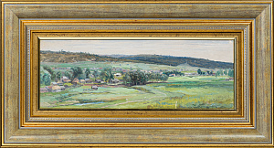 Морозов Константин Феофанович (1894-1990).Вид на деревеньку. 1970-е.