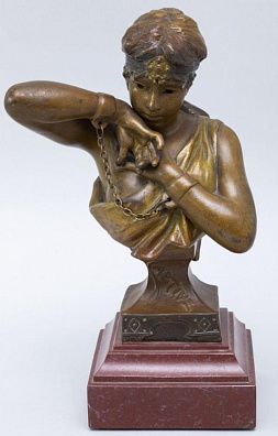 Скульптура "Невольница" (Captive). Франция, автор модели - Emmanuel Villanis, начало XX века.