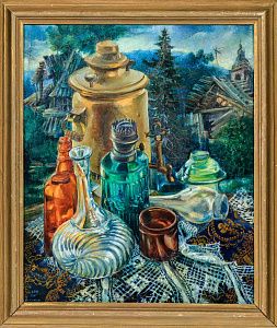 Калинин Вячеслав Васильевич (р. 1939). Натюрморт с самоваром. 1976.