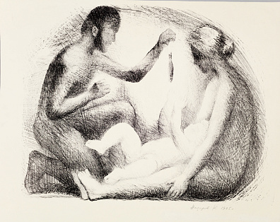 Назаров Константин Борисович (1933-1981).
Рыбка. Серия "Семья". 1975.