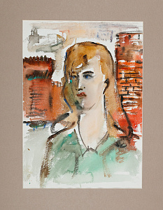 Лабас Александр Аркадьевич (1900-1983). 
Девушка у кремлевской стены. 1960-е.