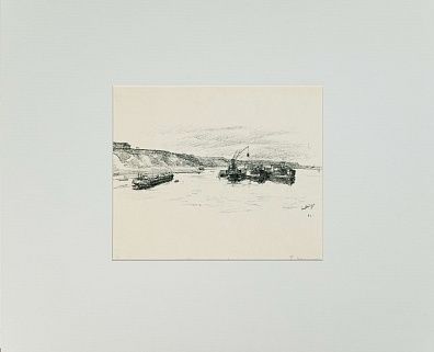 Митурич Петр Васильевич (1887-1956). 
Пейзаж с речными кранами. 1946.