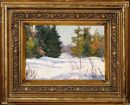 Неизвестный художник. Россия. 
Зимний пейзаж. 1940-е.