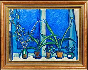 Шиловская Тамара Андреевна (1916-2001). 
Цветы на подоконнике. 1950-е.