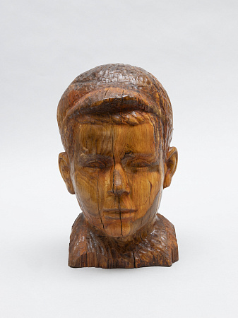 Скульптура "Головка мальчика". СССР, скульптор Д.А. Поляков. 1980-е-1990-е.
