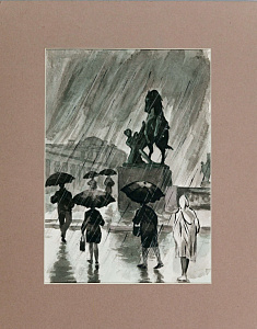 Зубченков Петр Петрович (1910 - 1978). 
Аничков мост. 1960-е.