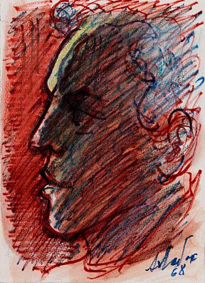 Лабас Александр Аркадьевич (1900-1983).Портрет мужчины в профиль. 1968.