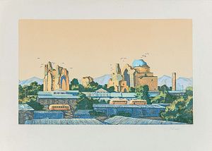 Пятков Виктор Иванович (р.1939).
Самарканд. Мечеть Биби-Ханым. 1970-е.