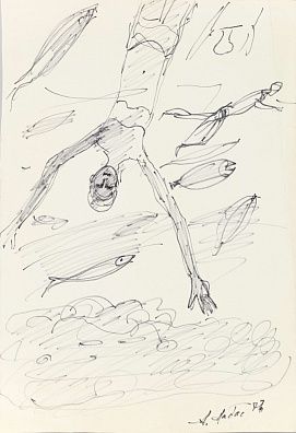 Лабас Александр Аркадьевич (1900-1983).
Двусторонняя работа. Подводник. Набросок. 1972. 1977.