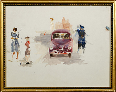 Леванидов Валерий Иванович (1905-1983).  Сцена из столичной жизни. 1958.
