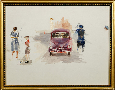Леванидов Валерий Иванович (1905-1983).  Сцена из столичной жизни. 1958.