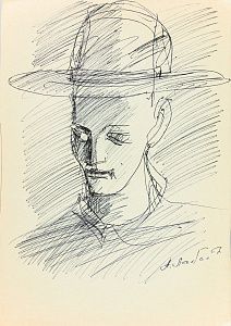 Лабас Александр Аркадьевич (1900-1983).
Портрет мужчины в шляпе. 1967.