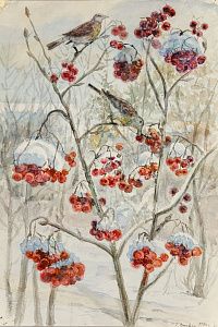 Загрядский Геннадий Тимофеевич (1923-2008). Рябина. 1990.