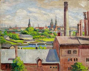 Н.Козлов (ХХ век). Старая Рига. 1936.