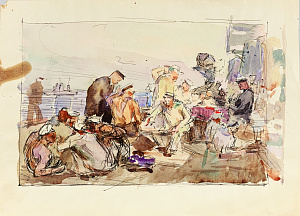 Бантиков Андрей Сергеевич (1914-2002).На баке. 1950-е.