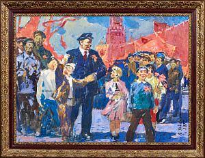 Логвинюк Александр Семенович (1936-2004).Красная площадь. Встреча. 1972.