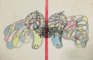 Митурич-Хлебников Май Петрович (1925-2008). 
Два барана. 1960-е.