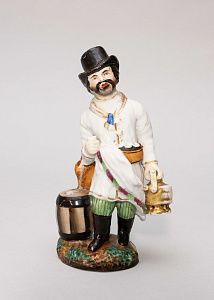 Скульптура "Сбитенщик". Россия, частные заводы Гжели, 1840-50-е годы.