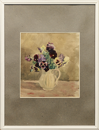 Купецио Ксения Конрадовна (1911-1997). 
Букет с фиалками. 1947.