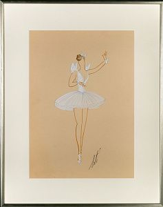 Эрте (Тыртов) Роман Петрович (1892-1990). Балерина с бабочками. 1970-е - 1980-е.