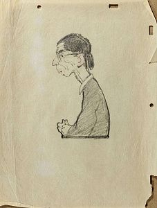 Саркисян Перч Ашотович (1922-1970). 
Женщина в очках. Середина - вторая половина ХХ века.